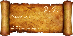 Poppe Ida névjegykártya